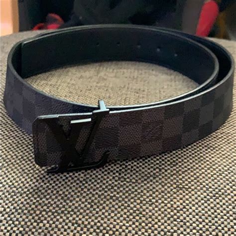 louis vuitton belt black papier|Louis Vuitton black checkered belt.